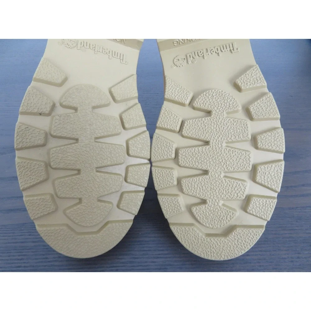 Timberland 6-Inch Premium Boots Boys Size 6 Beige Nubuck Waterproof Hiking Shoe